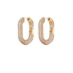 Luv AJ XL Pave Chain Link Hoops